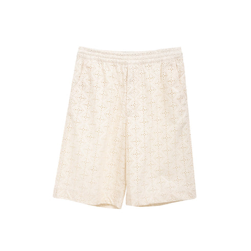 Merely Made Merely Premium Flower Lace Wide Short Cream 24PR236SP Degli Uberti